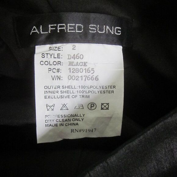 Alfred Sung Black Tiered Party Dress Size 2 - Picture 3 of 10